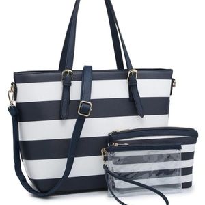 Black and White Striped Purse